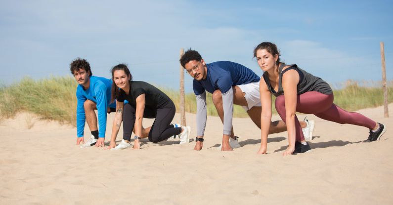 Couples Activities - Couples Getting Ready to Run on the Sand